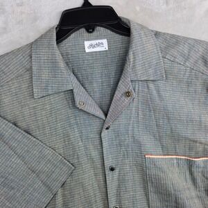Richter Goods Chambray Mens Short Sleeve Button Up Shirt Medium Casual